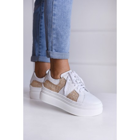 Sneakersy białe Boho