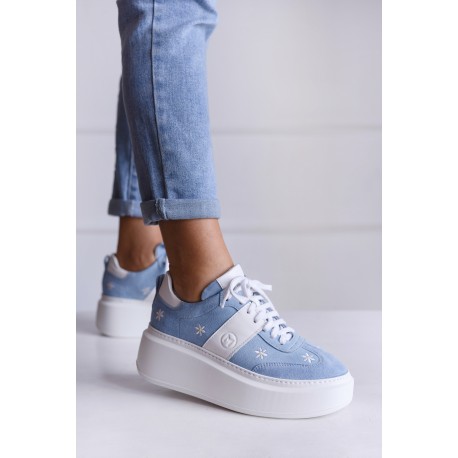 Sneakersy błękitne Flower