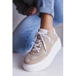 Sneakersy beż Flower