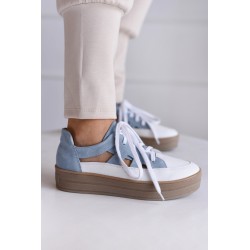 Sneakersy błękitno-białe