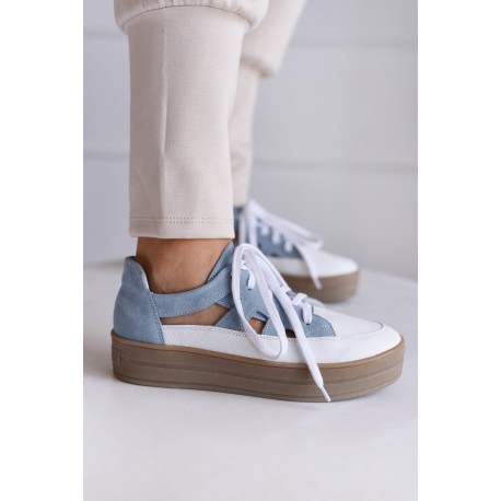 Sneakersy błękitno-białe
