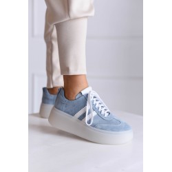 Sneakersy błękitne transparentne spody