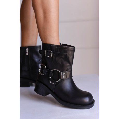 Workery czarne z klamrami