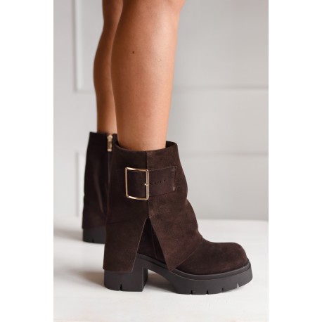 Czekoladowe botki z wywijaną cholewką
