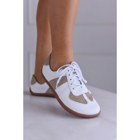 Beżowe barefooty skórzane